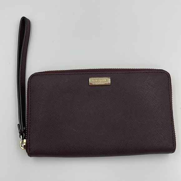 Kate Spade Leather Wristlet Burgundy - Picture 3 of 10